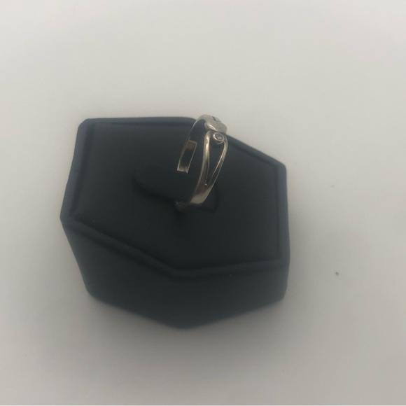 vtg Sterling Silver Heart & Loop Cz Stone Ring Sz 5.25 - Picture 7 of 11